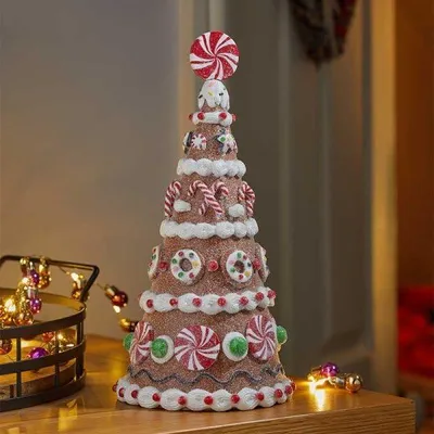 Lebkuchen-Candy-Baum handbemalt 26 cm Tischdeko