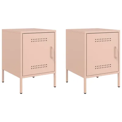 Produktbild von Nachttische 2 Stk. Rosa 36x39x50,5 cm Stahl