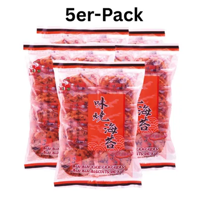 Produktbild von 5er-Pack Bin Bin Reiscracker scharfe Seetang 135g