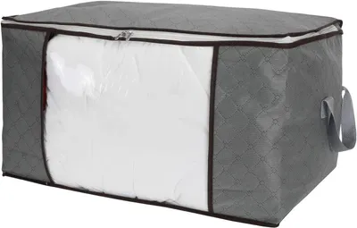 Produktbild von Faltbare Aufbewahrungsbox mit Sichtfenster, staub- & feuchtigkeitsabweisend, für Bettwäsche, Kleidung & Decken, 60 × 40 × 35 cm, H0398