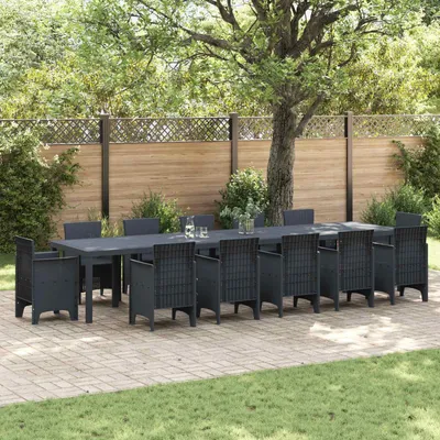 Produktbild von vidaXL Gartentisch Anthrazit 400 x 100 x 73 cm Poly-Rattan
