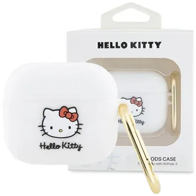 Produktbild von Hello Kitty Silicone 3D Kitty Head - Etui AirPods 3 (biały)