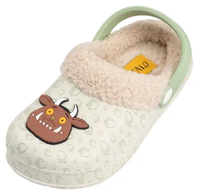 Produktbild von The Gruffalo - Charakter Gesicht Clogs für Kinder NS10035 (24 EU) (Braun/Weiß/Grün)