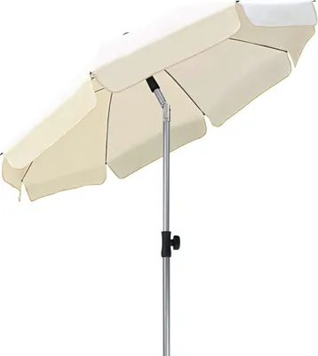 Immagine prodotto di Happyment Ombrellone - Inclinabile - Senza base - Rotondo - Beige - Per patio, giardino o spiaggia - 200 cm