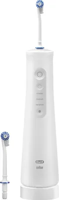 Produktbild von Oral-B Munddusche AquaCare 6, Weiß, Kabellose Munddusche, Tasten, Akku, 2 Kopf/Köpfe