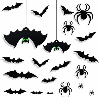 Imagen del producto de 76 pegatinas 3D de murciélagos de Halloween, ideales para decorar paredes, ventanas y puertas
