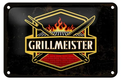 Produktbild von Blechschild Spruch 18x12cm Grillmeister Dekoration