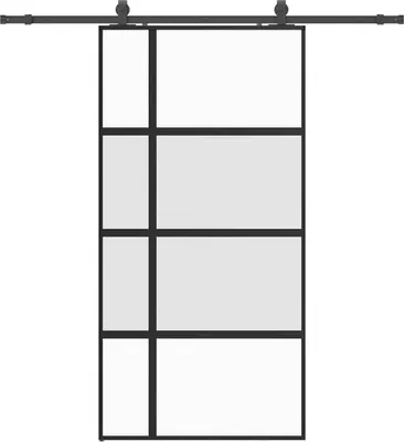 Zdjęcie produktu dla Drzwi przesuwne z zestawem okuć czarne 102,5x205 cm
