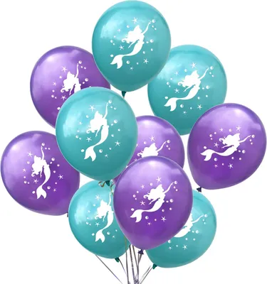 Produktbild von Oblique Unique Meerjungfrau Luftballon Set Mädchen Kinder Geburtstag Baby Shower Einschulung Party lila türkis