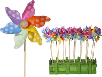 Produktbild von OOTB Bunte Windmühle mit weißen Punkten ca. 9 cm