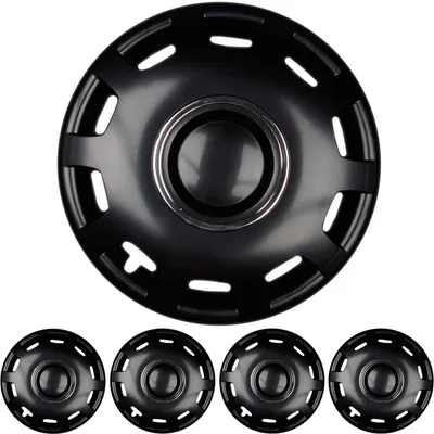 4x PREMIUM DESIGN Radkappen Radzierblenden "Alabaster" 16 ZOLL in Schwarz – Produktansicht