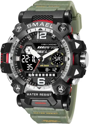 Produktbild von Herren Militär Armbanduhr Digital LED Sportuhr 50M wasserdicht Dual-Zeitzone Stoppuhr Alarm Silikonarmband Outdoor taktische Uhr