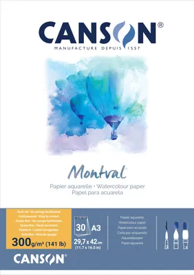Image de CANSON C518408008 CANSON Aquarellblock "Montval", DIN A3, 30 Blatt