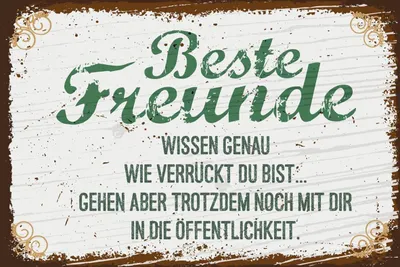 Zdjęcie produktu dla vianmo Drewniany znak 12x18 cm Beste Freunde verrückt wissen genau