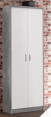 Produktbild von Schrank Beistellschrank Seitenschrank Standschrank Mehrzweckschrank "Olli II" Beton / Weiß