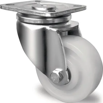 Produktbild von Schwerlast-Lenkrolle Rad- 125 mm Tragfhigkeit 700 kg Kunststoff Platte L100xB85 mm Farbe Rolle wei