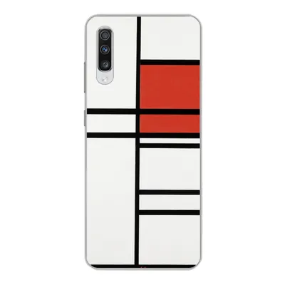 Produktbild von MuchoWow® Handyhülle Schutzhülle Hülle für Samsung Galaxy A70 Komposition mit Rot und Weiß - Piet Mondrian Silikon Softcase Handy Hülle - Schutzhaube