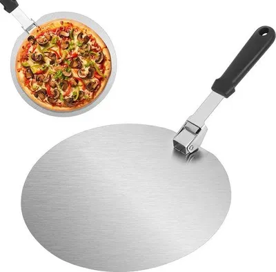 Produktbild von Ibenzoa® Robuste Pizzaschaufel aus Edelstahl – 25 cm, breite flache Schaufel zum Heben & Servieren von Pizza, Gebäck und Brot, hitze- & pflegeleicht
