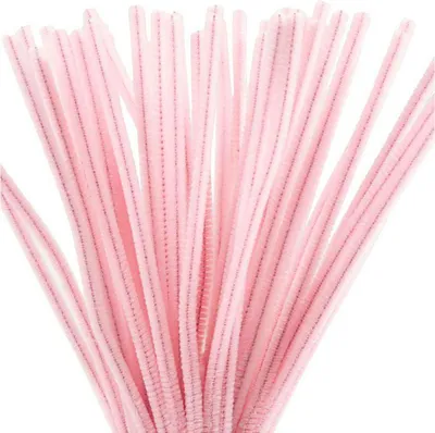 Produktbild von Chenilledraht, 6 mm x 30 cm, rosa - 50 Stück.