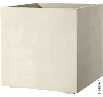 Produktbild von Deroma Pflanztopf Quadro Millennium Kunststoff 39 cm perlweiß mit Ablauflöchern