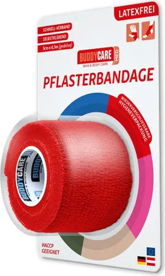 Immagine prodotto di Benda in gesso senza lattice Buddycare Med rosso 1 pz