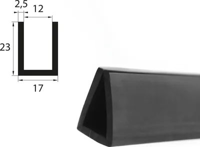 Produktbild von V35 Fassungsprofil Fassungsbereich 12 mm Kantenschutz EPDM Gummiprofil Gummidichtung