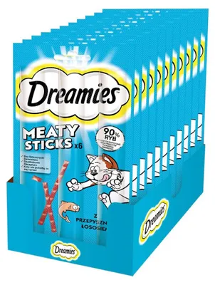 Produktbild von Leckerli Dreamies Meaty Sticks 14x30g Ergänzungsfutter für erwachsene Katzen Lachssticks