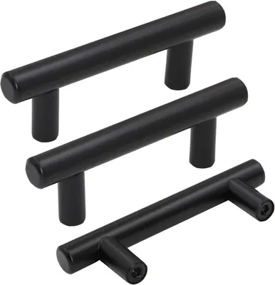 Produktbild von 15 Stück Möbelgriffe Schwarz 64mm Schrankgriffe Schwarz Griffe für Küchenschränke Türgriffe Küche Möbelgriffe Edelstahl Küchengriffe Schwarz Griffe Möbel Schwarz