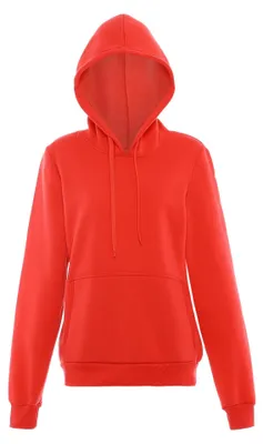 Produktbild von Damen Hoodie mit Kapuze und großer Kängurutasche, Farbe Rot, Größe M