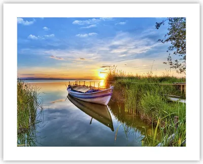 Produktbild von Poster - Poster ohne Rahmen - See Boot Wasser - 50x40 cm - Wand Bild - Wanddeko - Wandbilder - Kunstposter - Wandposter - Bilder - Kunstdruck - Wanddekoration - Wandbild - P2XAA50x40-3950