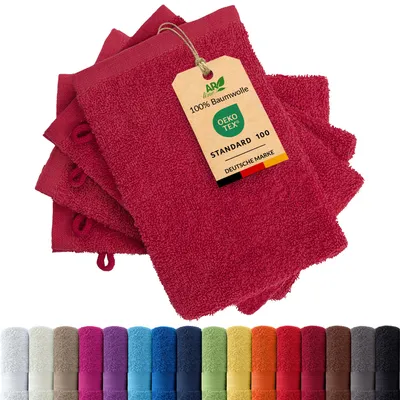 Produktbild von 4er-Set ARIZONA Handtuch-Serie von AR Line – 100% Baumwolle, 500 g/m², 4er-Set Waschhandschuhe 15x21 cm, Burgund