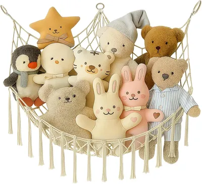 Produktbild von Spielnetz Hängend, 100 x 100 x 150 cm, für Kuscheltiere, Aufbewahrung Kinderzimmer