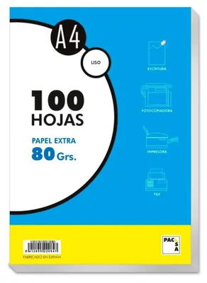 Zdjęcie produktu dla Dodatkowe opakowanie białego satynowego papieru 100 arkuszy 80 g/m² a-4 (210x297 mm) bez nadruku pacsa 21811