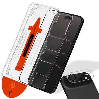 Obrázek produktu pro 1-balení iPhone 17 Air Ochranné sklo na displej & 1-balení ochrana objektivu - Tvrzené sklo | [Automatická instalace] - Bez bublin