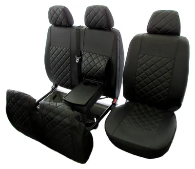 Produktbild von Sitzbezüge aus schwarzem  2 + 1 für Mercedes Sprinter Crafter 2006–2018 RHD