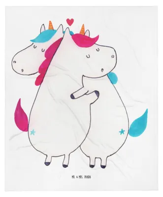 Produktbild von Mr. & Mrs. Panda Erstlingsdecke Einhorn Mitteilung - Weiß - Geschenk, Schlummerdecke, Babydecke, Einhörner, Fleecedecke, Spruch, Unicorn, Kinderdecke, Ehe, Plaid, Liebe