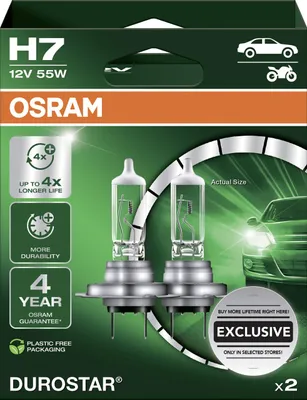 Produktbild von Osram Scheinwerferlampe H7 Durostar 2.0 2 Stück