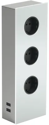Image de WIPO Mira Glas-USB, élément de prise de courant en saillie, acier inoxydable/verre blanc