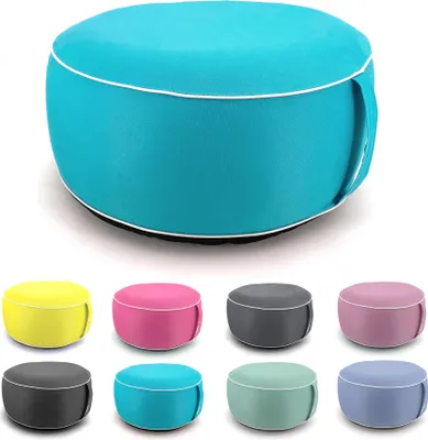 Produktbild von heimtexland ® Outdoor Pouf Sitzkissen Aufblasbar Garten Lounge Hocker Wetterfest Sitzsack Yoga Bodenkissen Typ841 Türkis