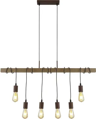 Produktbild von Hängeleuchte Metall E27 H: max. 150 cm Braun länglich Modern Hängelampe