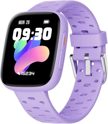 Produktbild von Smartwatch für Mädchen und Teenager mit Schrittzähler, 24/7-Pulsmessung, Wecker, wasserdicht bis 30 m, Schlafüberwachung, Puzzlespiele,