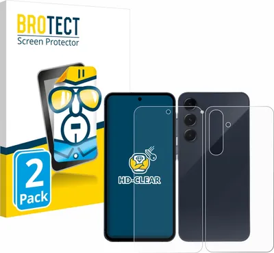 Produktbild von 2x Für Samsung Galaxy A55 5G (Display+Rückseite) Schutzfolie BROTECT Displayschutz Display Schutz Folie Klar Transparent