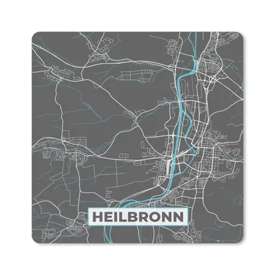 Produktbild von MuchoWow® Mauspad Mousepad Deutschland - Blau - Heilbronn - Stadtplan - Karte 30x30 cm - Mousepads - Maus Mat - Pad - Mausunterlage - Gaming
