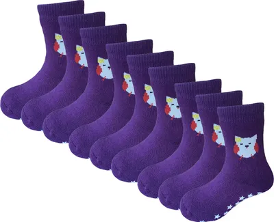 Produktbild von YALION 9 Paar Kinder Antirutschsocken Jungen Mädchen Baumwolle Babysocken Haussocken Thermosocken,Schweiß Atmungsaktiv und Elastisch (2–3 Jahre)
