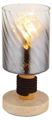 Produktbild von LED Tischleuchte, Beton, rauchfarben, Wippschalter, H 25,4cm