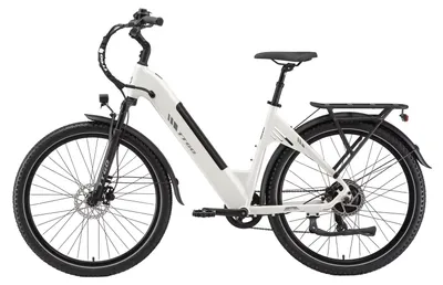 Productafbeelding van Elektrische fiets - C5 trekking e-bike - 250W motor, 70 Nm koppel - 13,5 Ah accu - 7 versnellingen - Hydraulische schijfremmen - Wit