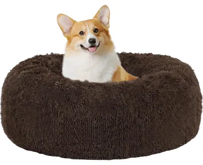 Immagine prodotto di Cuccia per cani, rotonda, ortopedica, morbida e lavabile, diametro 70 cm, color marrone
