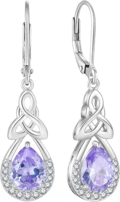 Produktbild von Keltischer Knoten Ohrringe 925 Sterling Silber mit Alexandrit Birthstone