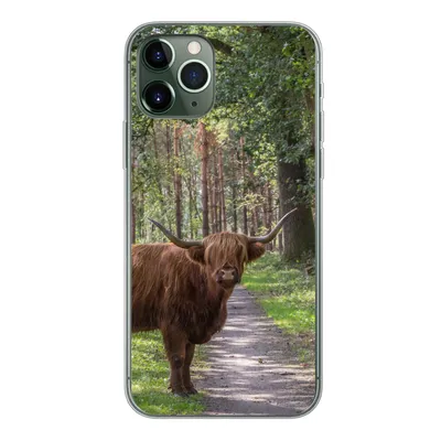 Produktbild von MuchoWow® Handyhülle Schutzhülle Hülle für iPhone 11 Pro Schottischer Highlander - Kröte - Baum Silikon Softcase Handy Hülle - Handy