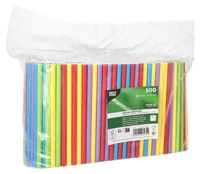 Zdjęcie produktu dla Słomki koktajlowe Papstar w różnych kolorach 15 cm 500 szt
